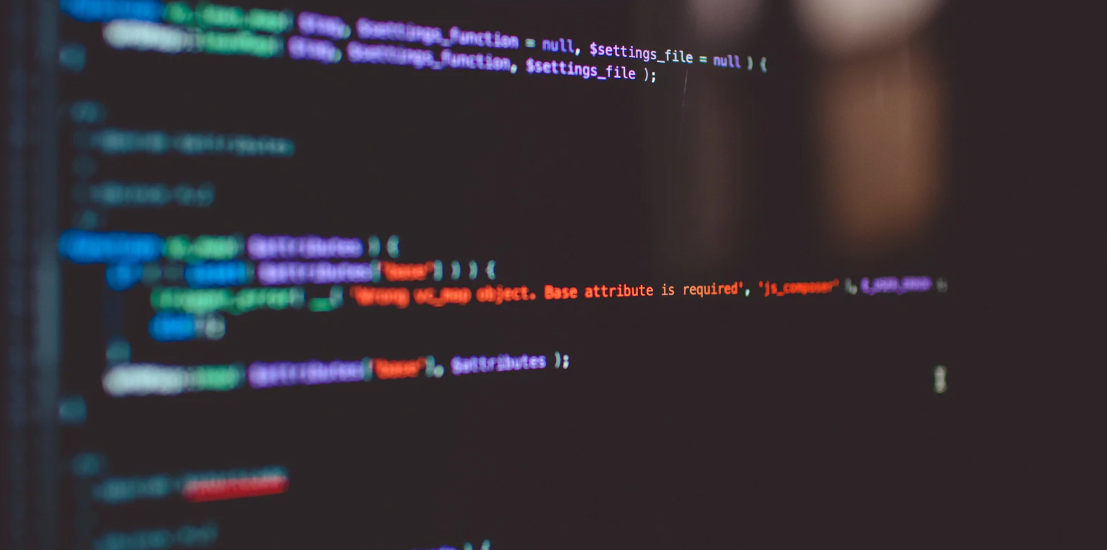 Software code on a computer screen